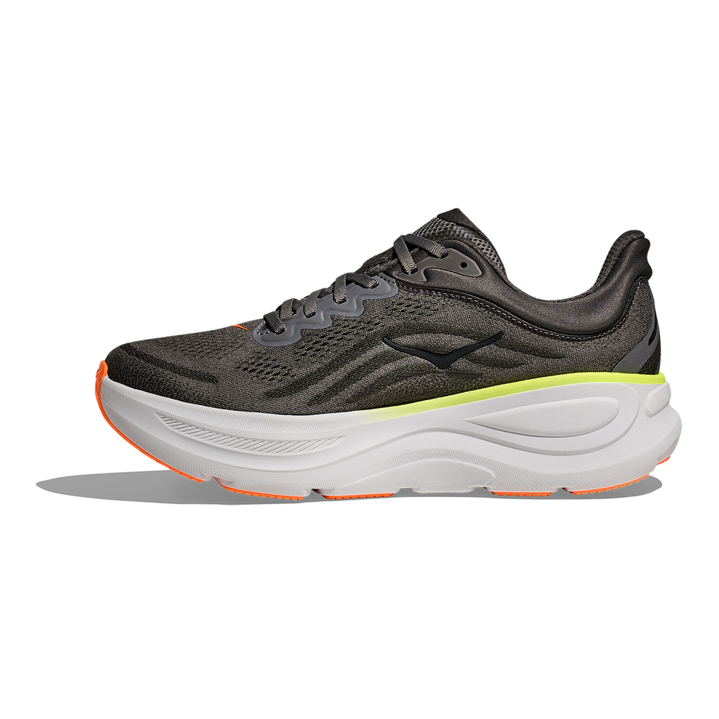 Hoka Bondi 9 Asphalt Grey - Gravel — Asphalt Grey - Gravel — Size D — Width 7 — Side View