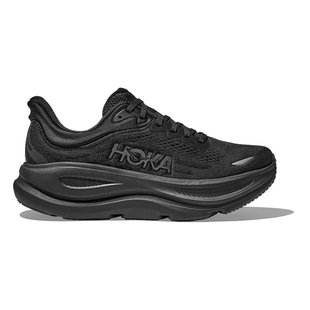 Hoka Bondi 9 Black - Black — Black - Black — Size B — Width 4 — Front View