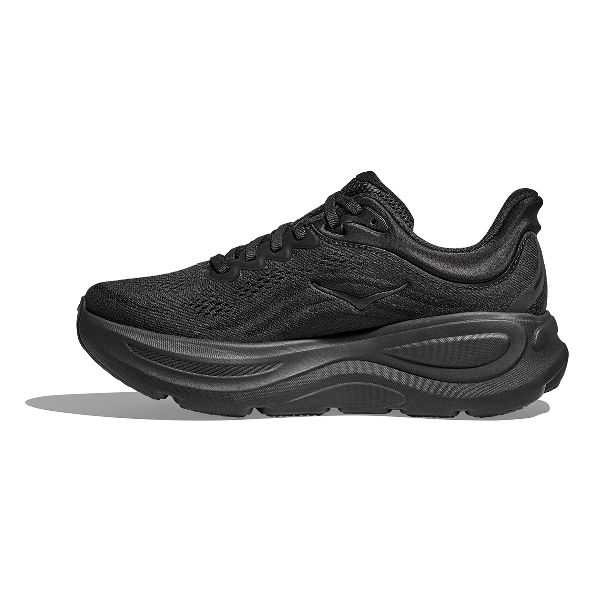 Hoka Bondi 9 Black - Black — Black - Black — Size D — Width 7 — Side View