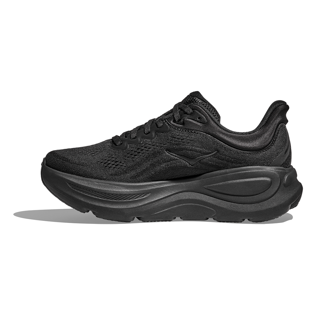 Hoka Bondi 9 Black - Black — Black - Black — Size B — Width 4 — Side View