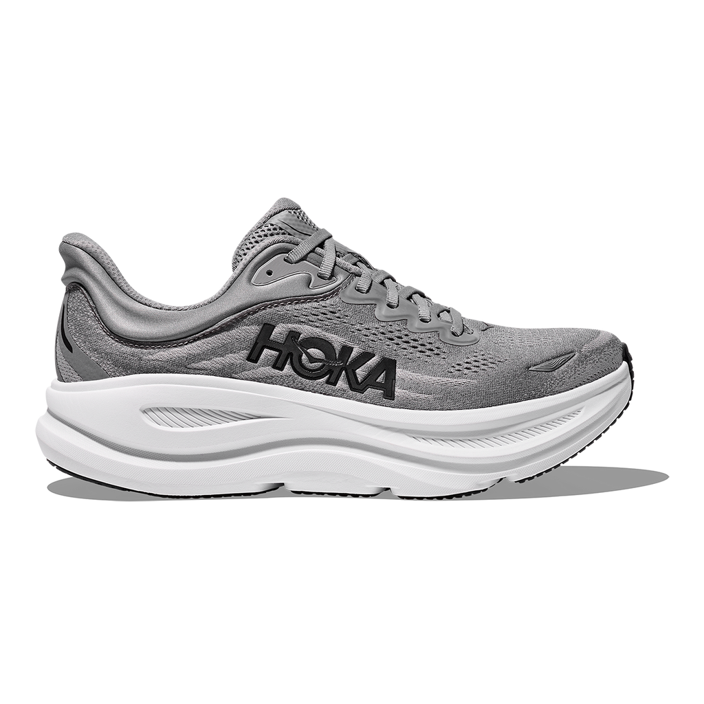 Hoka Bondi 9 Galactic Grey - Stellar Grey — Galactic Grey - Stellar Grey — Size D — Width 7 — Front View