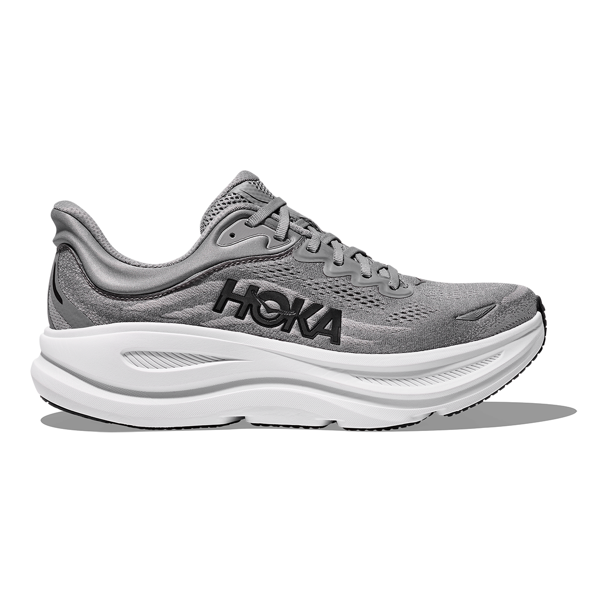 Hoka Bondi 9 Galactic Grey - Stellar Grey — Galactic Grey - Stellar Grey — Size D — Width 7 — Front View