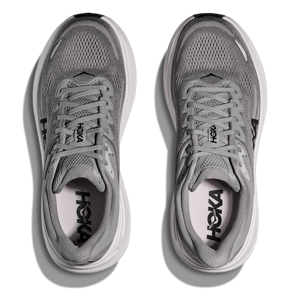 Hoka Bondi 9 Galactic Grey - Stellar Grey — Galactic Grey - Stellar Grey — Size D — Width 7 — Back View