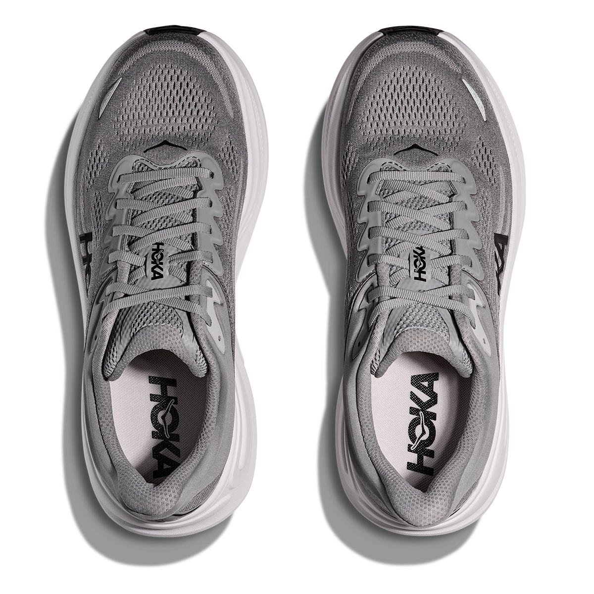 Hoka Bondi 9 Galactic Grey - Stellar Grey — Galactic Grey - Stellar Grey — Size D — Width 7 — Back View