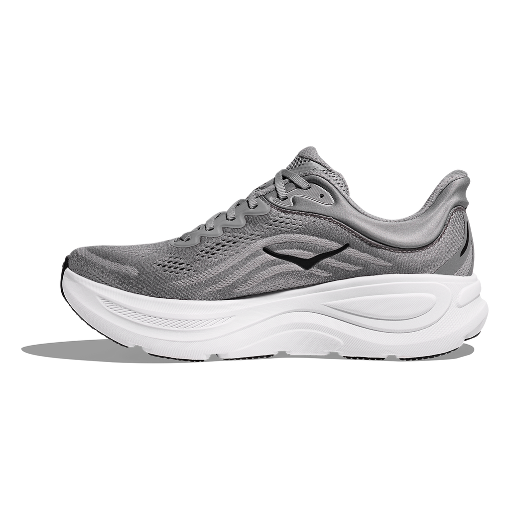 Hoka Bondi 9 Galactic Grey - Stellar Grey — Galactic Grey - Stellar Grey — Size D — Width 7 — Side View