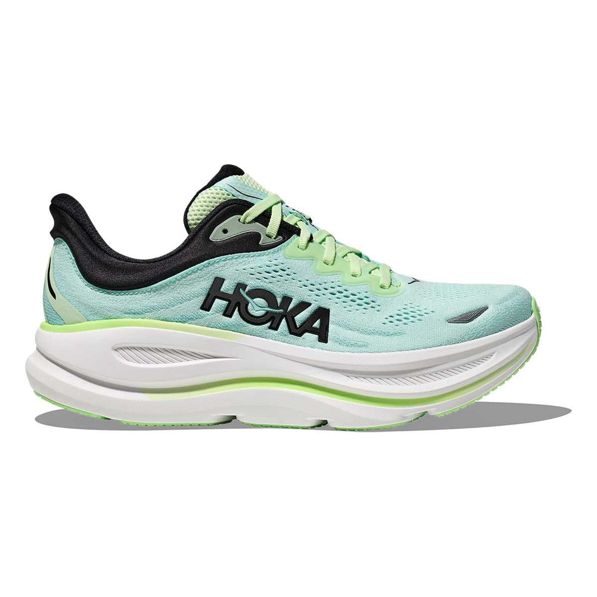Hoka Bondi 9 Luna Moth - Blue Spark — Luna Moth - Blue Spark — Size D — Width 7 — Front View