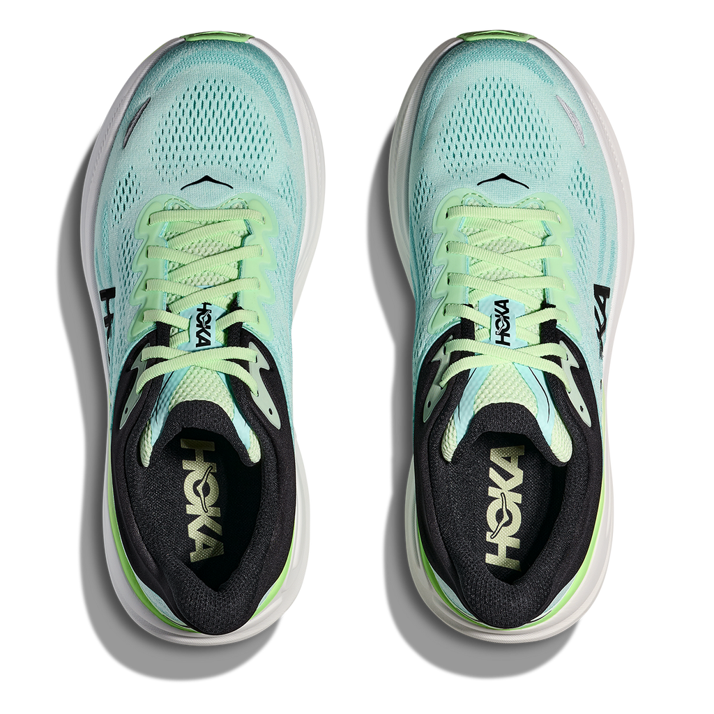 Hoka Bondi 9 Luna Moth - Blue Spark — Luna Moth - Blue Spark — Size D — Width 7 — Back View