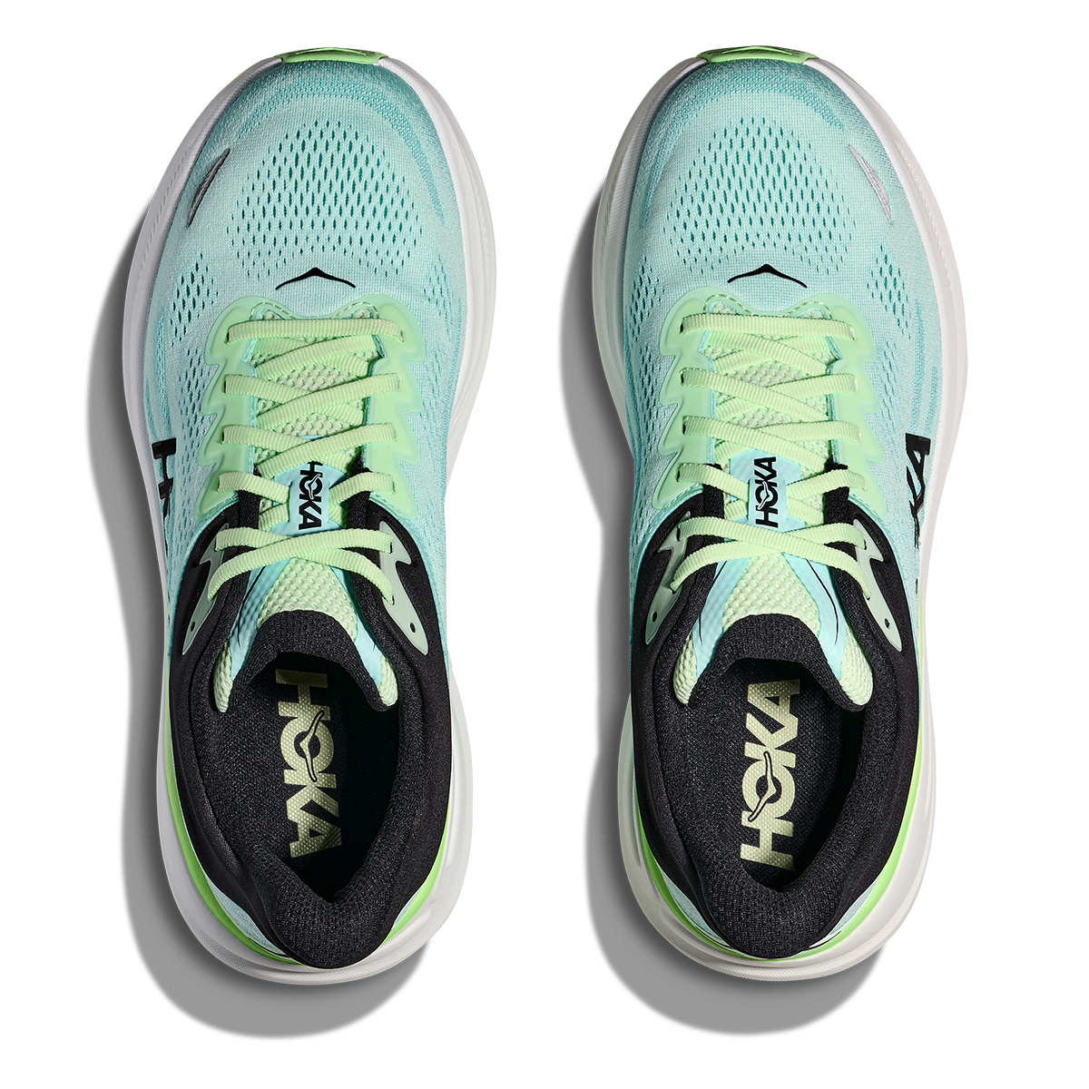 Hoka Bondi 9 Luna Moth - Blue Spark — Luna Moth - Blue Spark — Size D — Width 7 — Back View