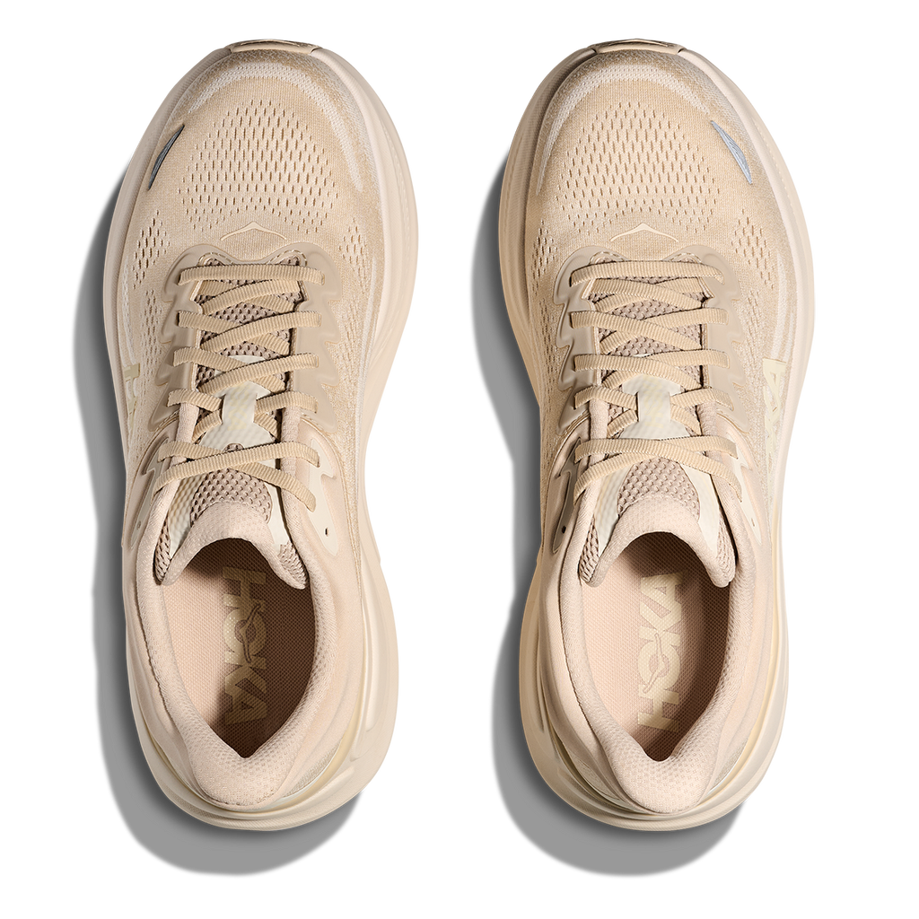 Hoka Bondi 9 Oatmeal - Oat Milk — Oatmeal - Oat Milk — Size D — Width 7 — Back View