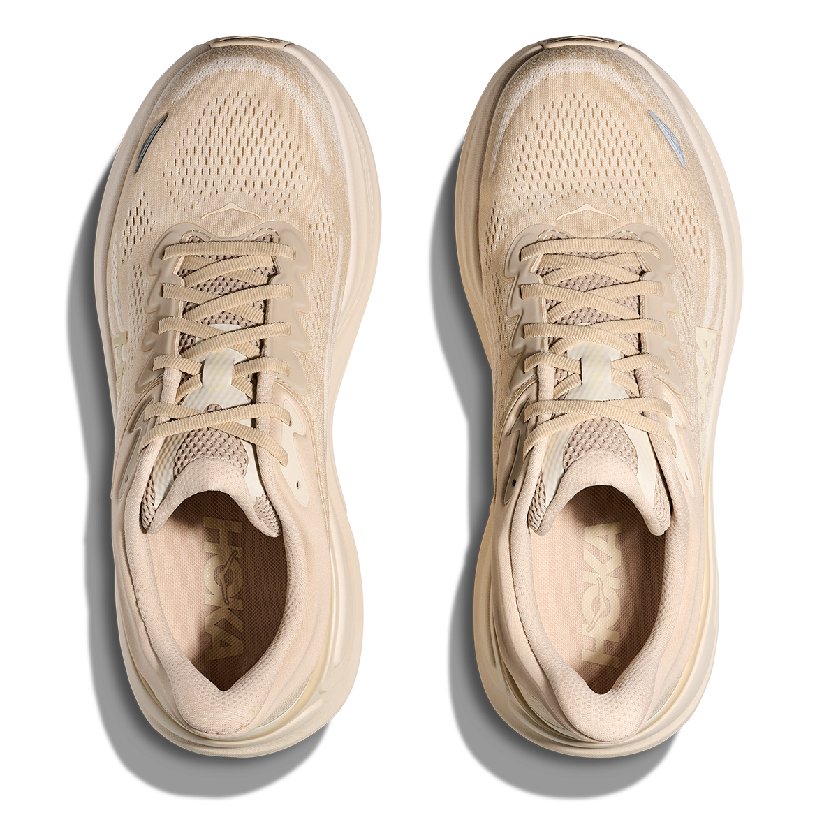 Hoka Bondi 9 Oatmeal - Oat Milk — Oatmeal - Oat Milk — Size D — Width 7 — Back View