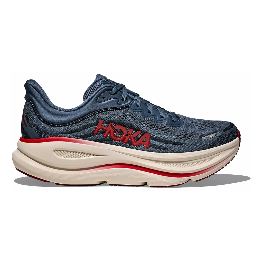Hoka Bondi 9 — Thunder Cloud - Vermillion — Size D — Width 7 — Front View