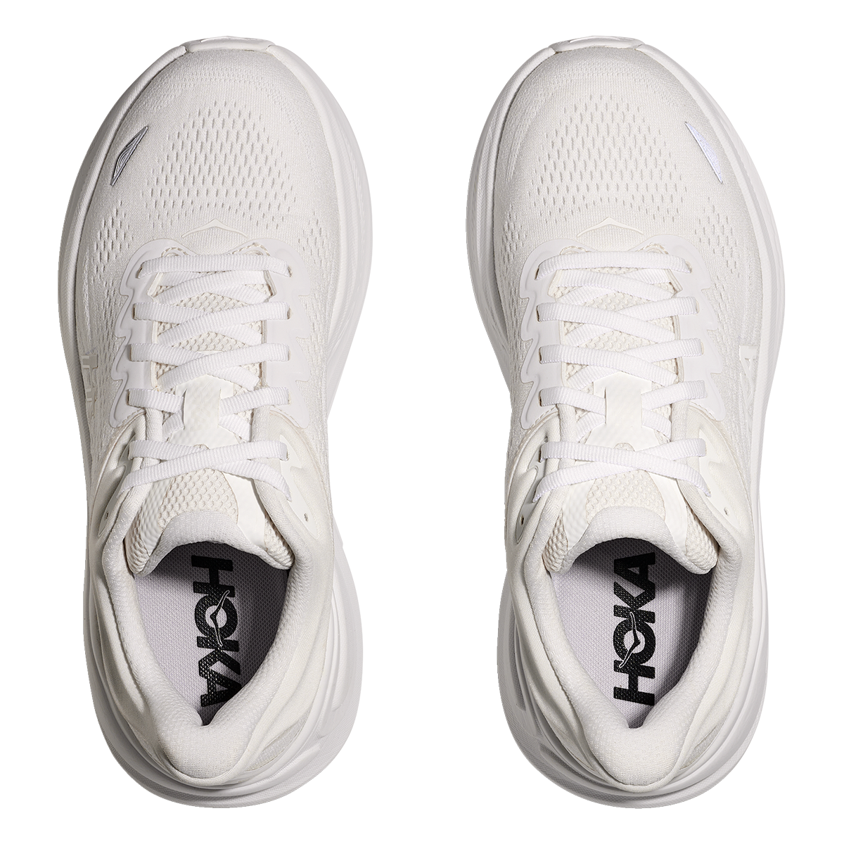 Hoka Bondi 9 White - White — White - White — Size D — Width 7 — Back View