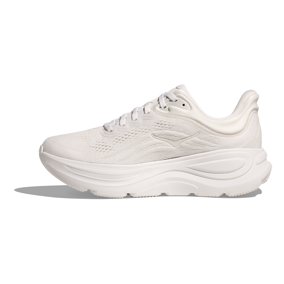 Hoka Bondi 9 White - White — White - White — Size D — Width 7 — Side View