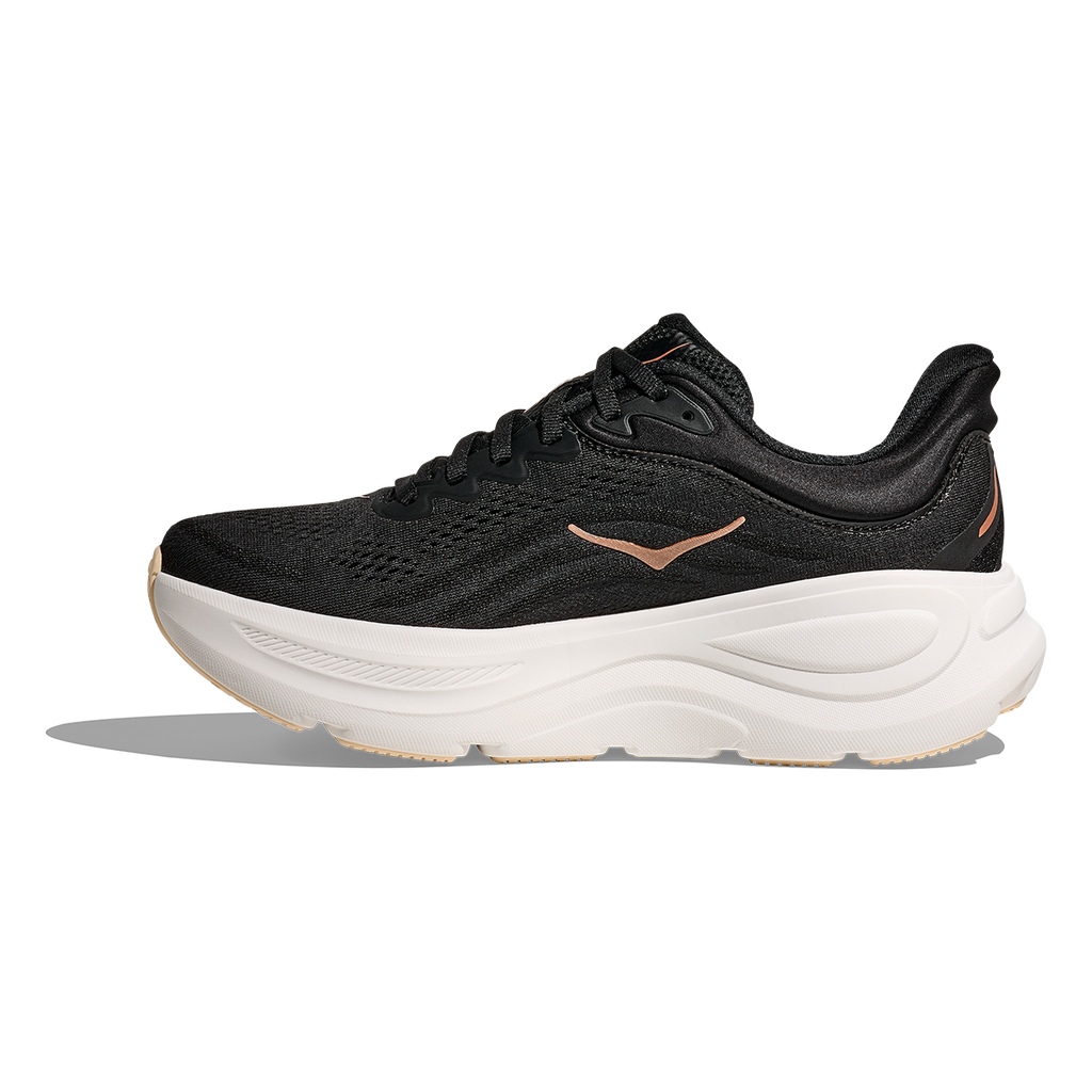 Hoka Bondi 9 Black - Rose Gold — Black - Rose Gold — Size B — Width 4 — Side View