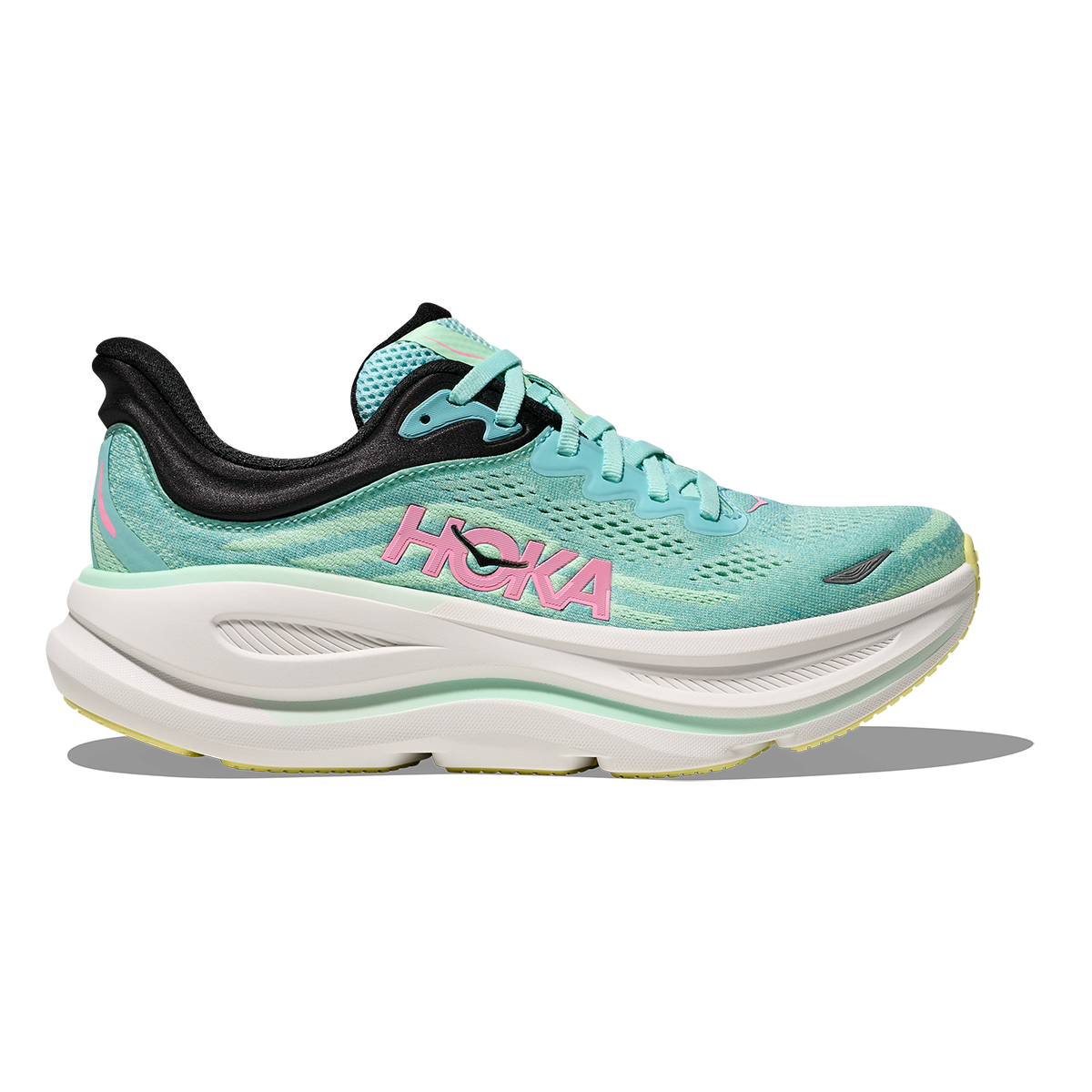 Hoka Bondi 9 Blue Spark - Mint Fluorite — Blue Spark - Mint Fluorite — Size B — Width 4 — Front View