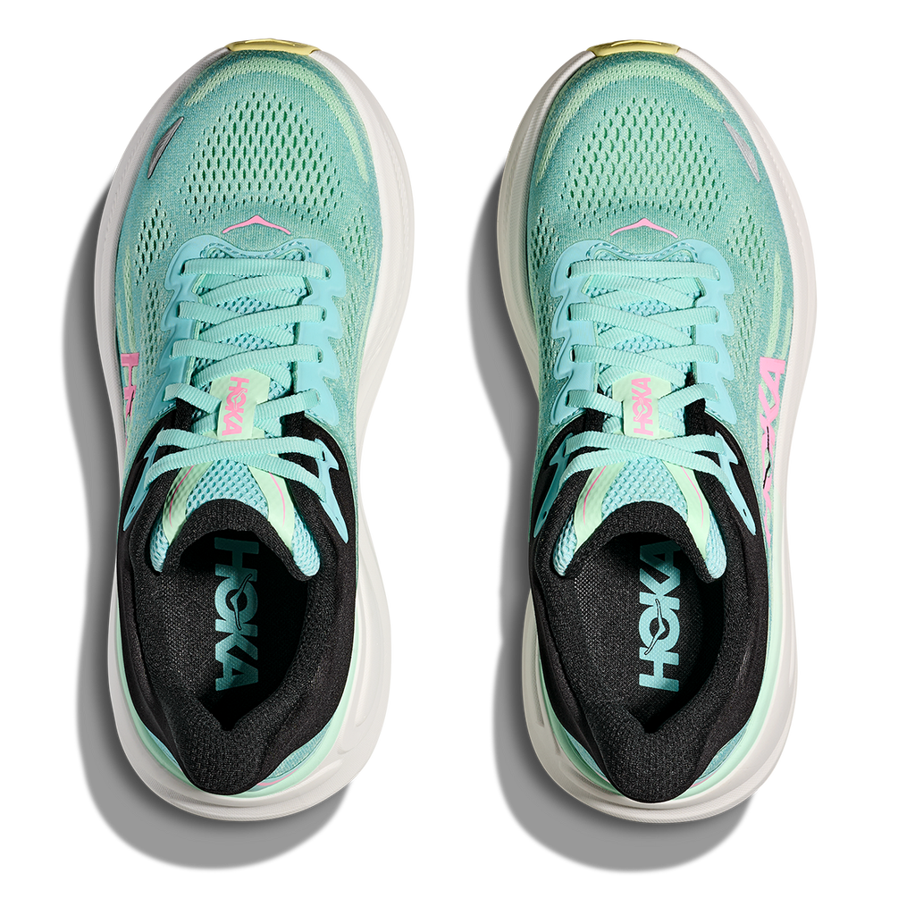Hoka Bondi 9 Blue Spark - Mint Fluorite — Blue Spark - Mint Fluorite — Size B — Width 4 — Back View