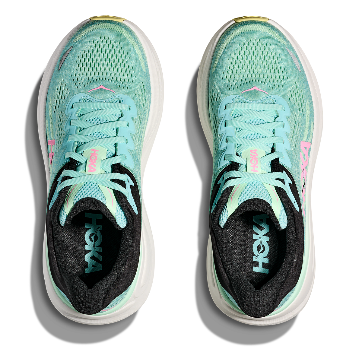 Hoka Bondi 9 Blue Spark - Mint Fluorite — Blue Spark - Mint Fluorite — Size B — Width 4 — Back View