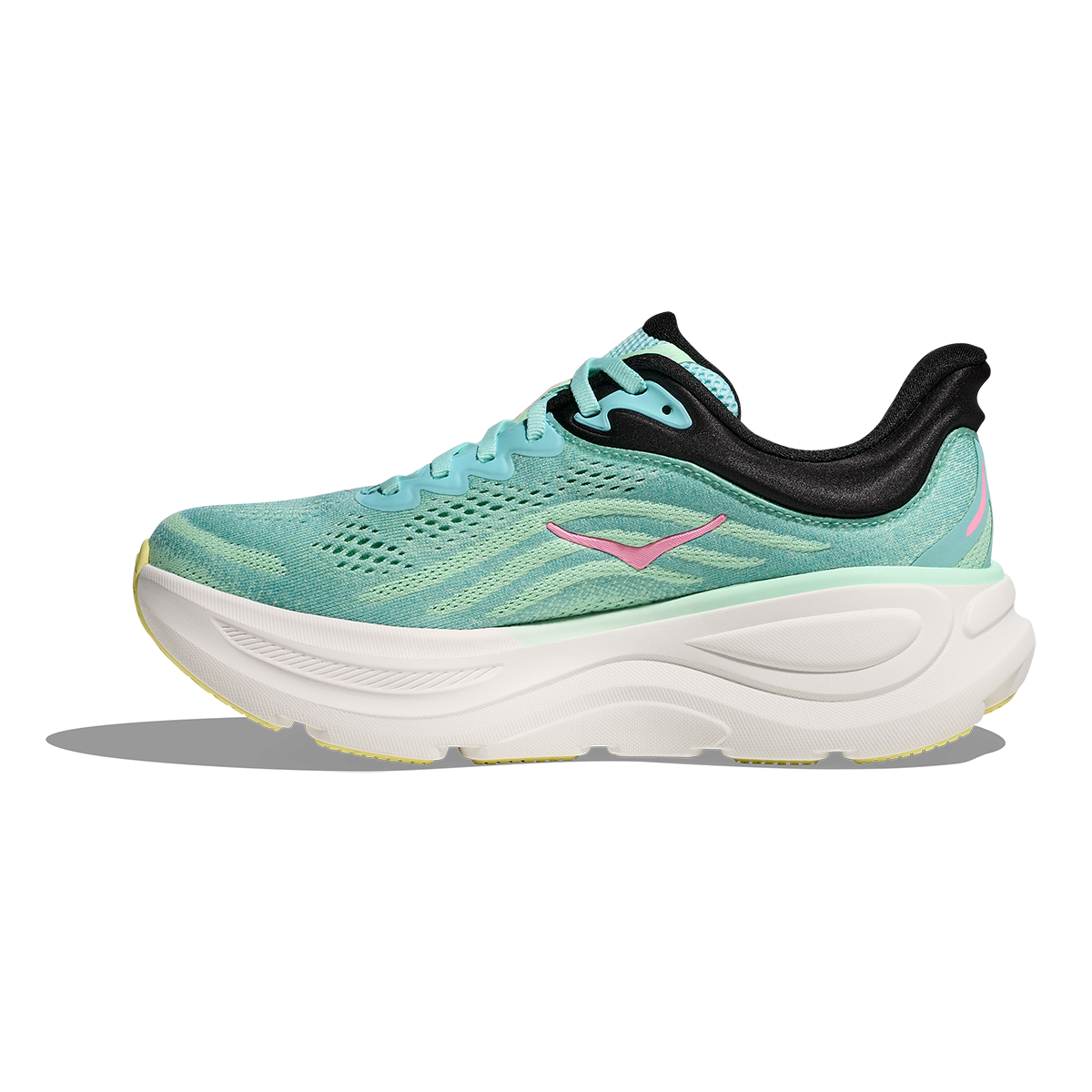 Hoka Bondi 9 Blue Spark - Mint Fluorite — Blue Spark - Mint Fluorite — Size B — Width 4 — Side View