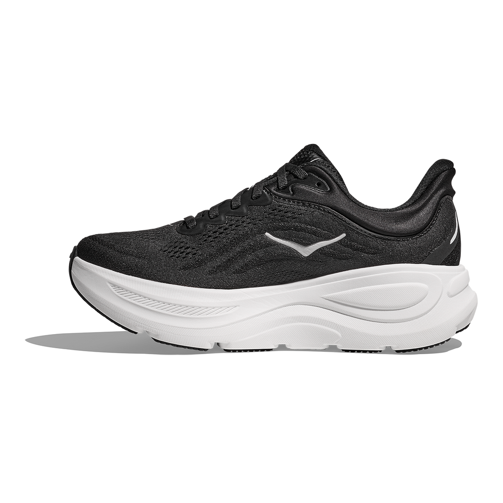 Hoka Bondi 9 Black - White — Black - White — Size D — Width 7 — Side View