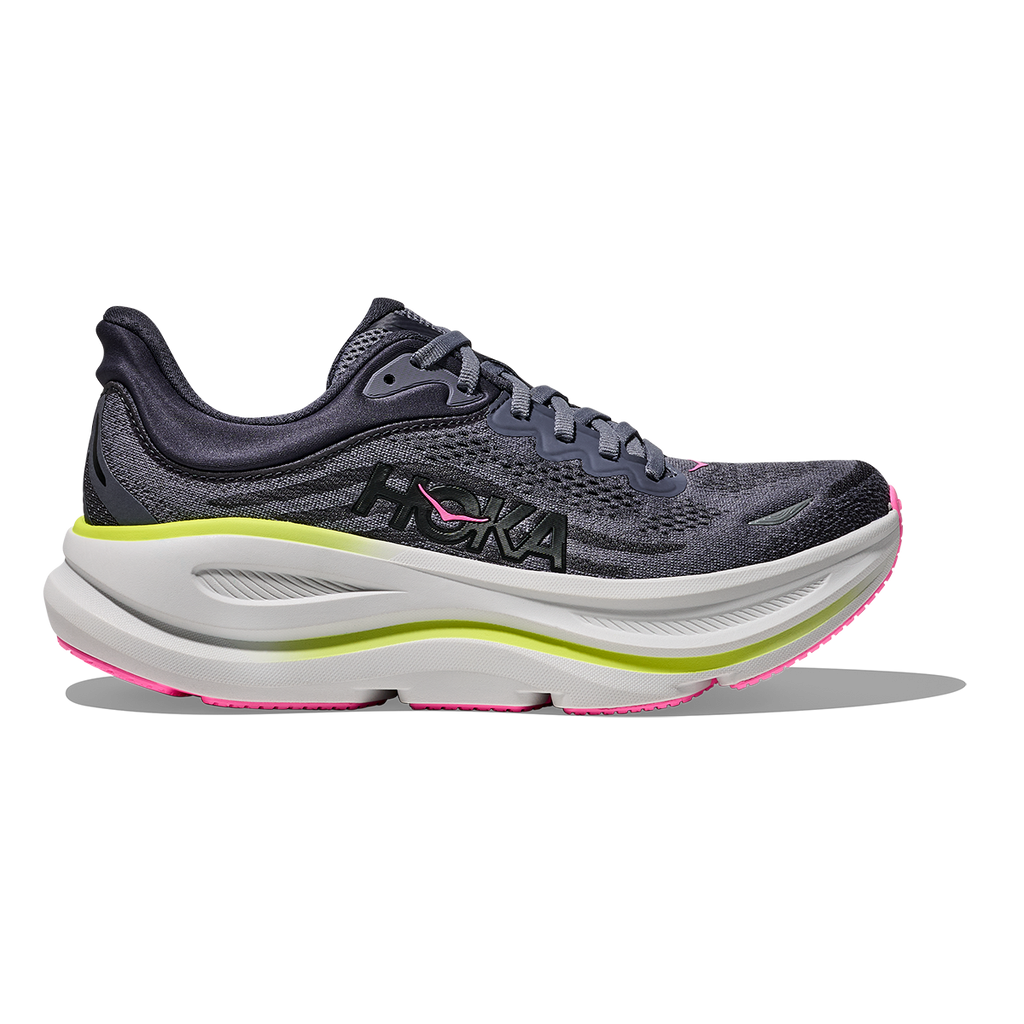 Hoka Bondi 9 Charcoal Grey - Grey Skies — Charcoal Grey - Grey Skies — Size B — Width 4 — Front View