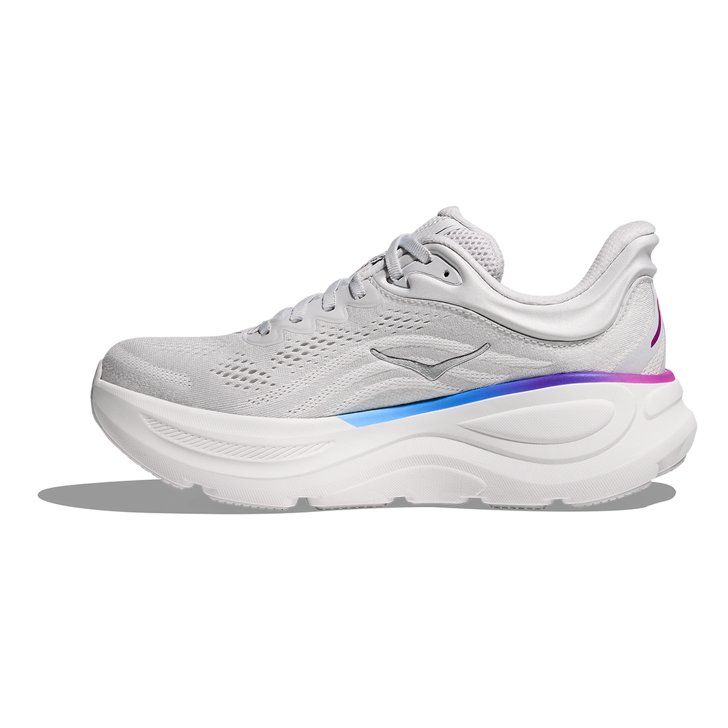 Hoka Bondi 9 Cosmic Grey - White — Cosmic Grey - White — Size B — Width 4 — Side View