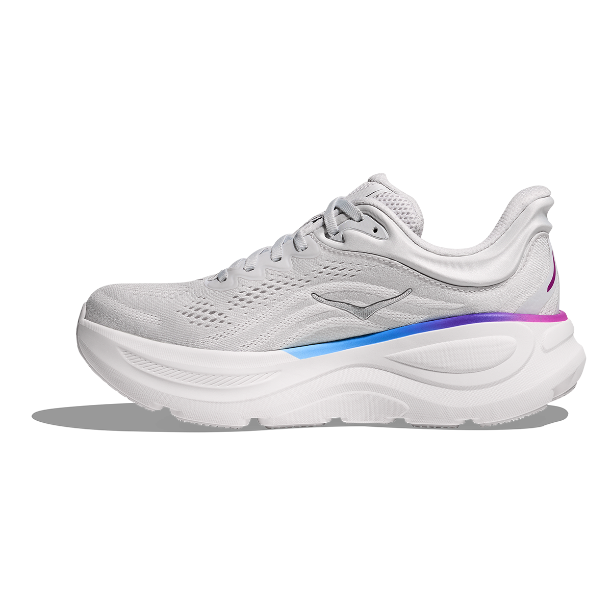 Hoka Bondi 9 Cosmic Grey - White — Cosmic Grey - White — Size B — Width 4 — Side View