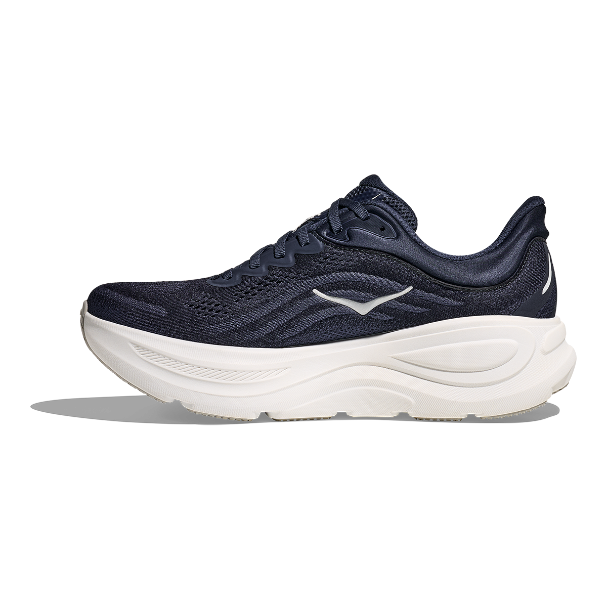Hoka Bondi 9 Varsity Navy - White — Varsity Navy - White — Size D — Width 7 — Side View