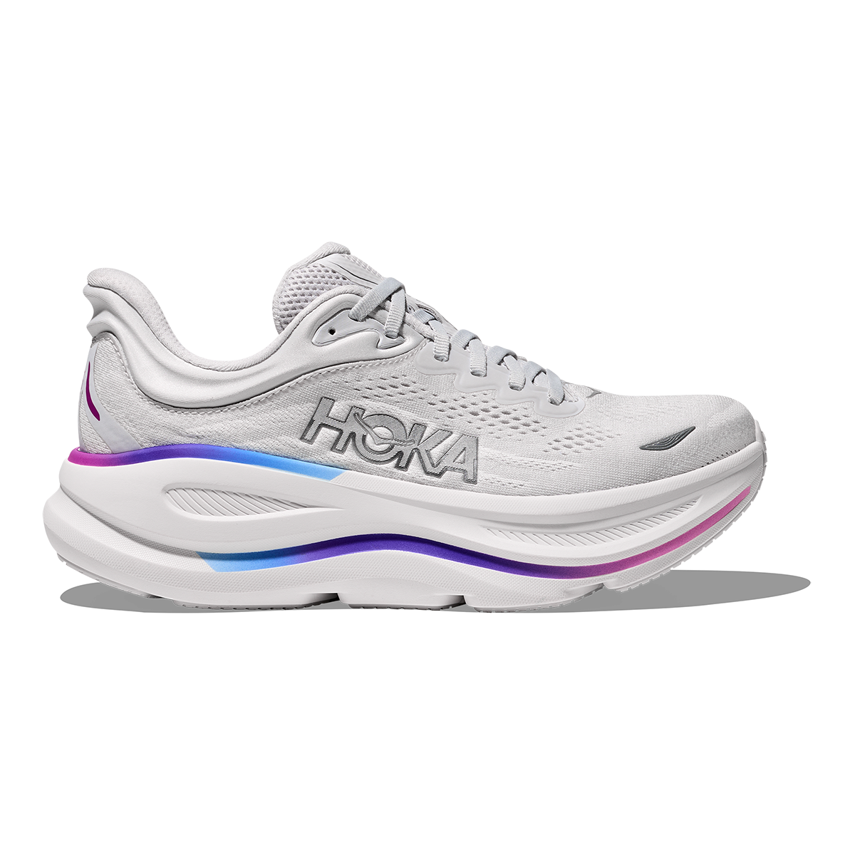 Hoka Bondi 9 Cosmic Grey - White — Cosmic Grey - White — Size B — Width 4 — Front View