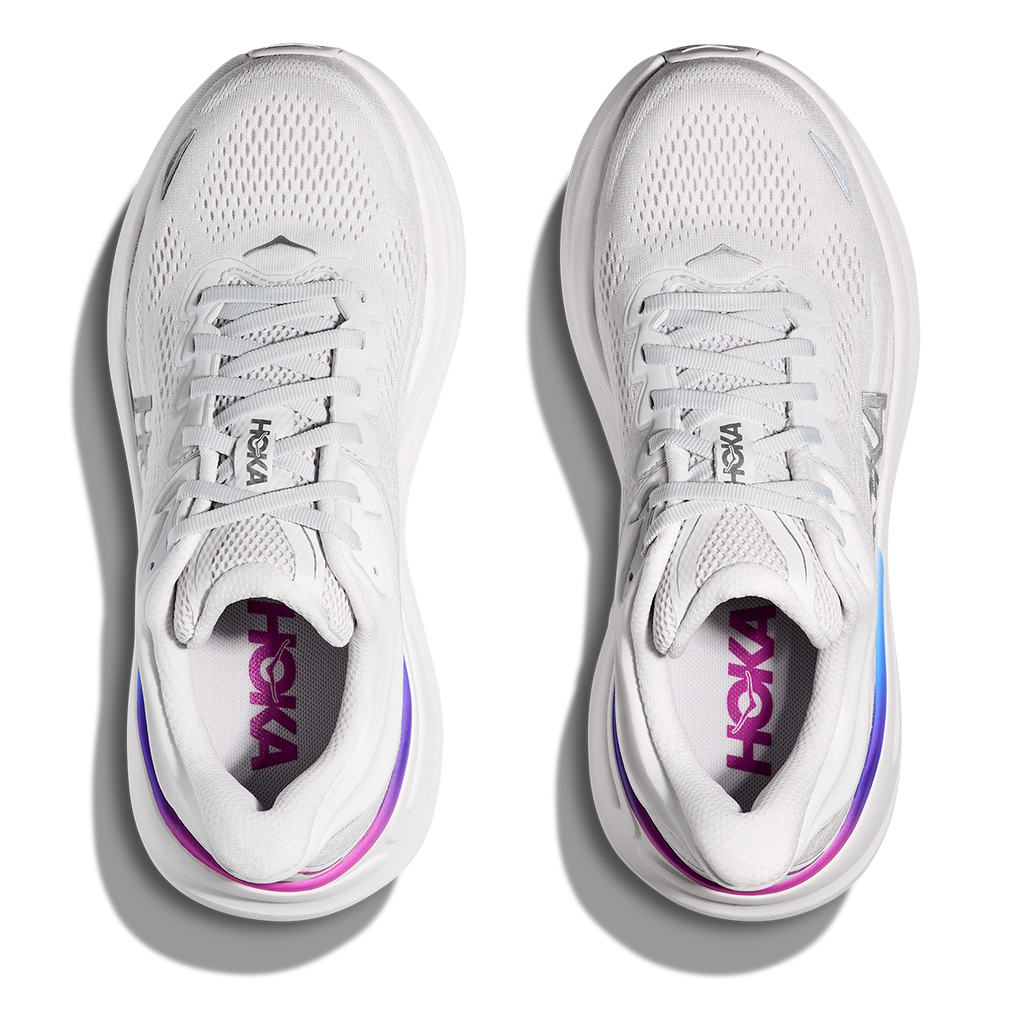 Hoka Bondi 9 Cosmic Grey - White — Cosmic Grey - White — Size B — Width 4 — Back View