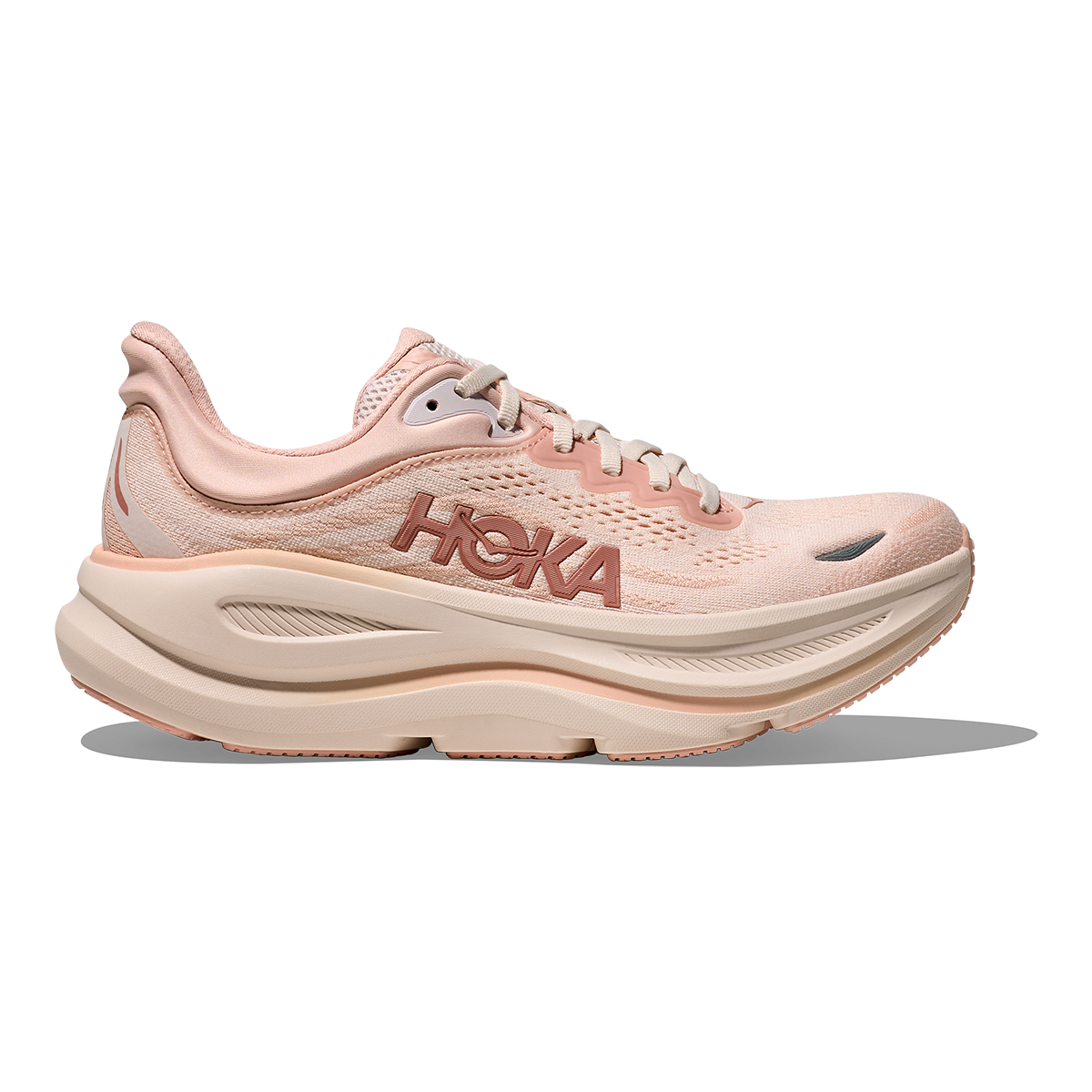 Hoka Bondi 9 Rose Latte - Rose Cream — Rose Latte - Rose Cream — Size B — Width 4 — Front View
