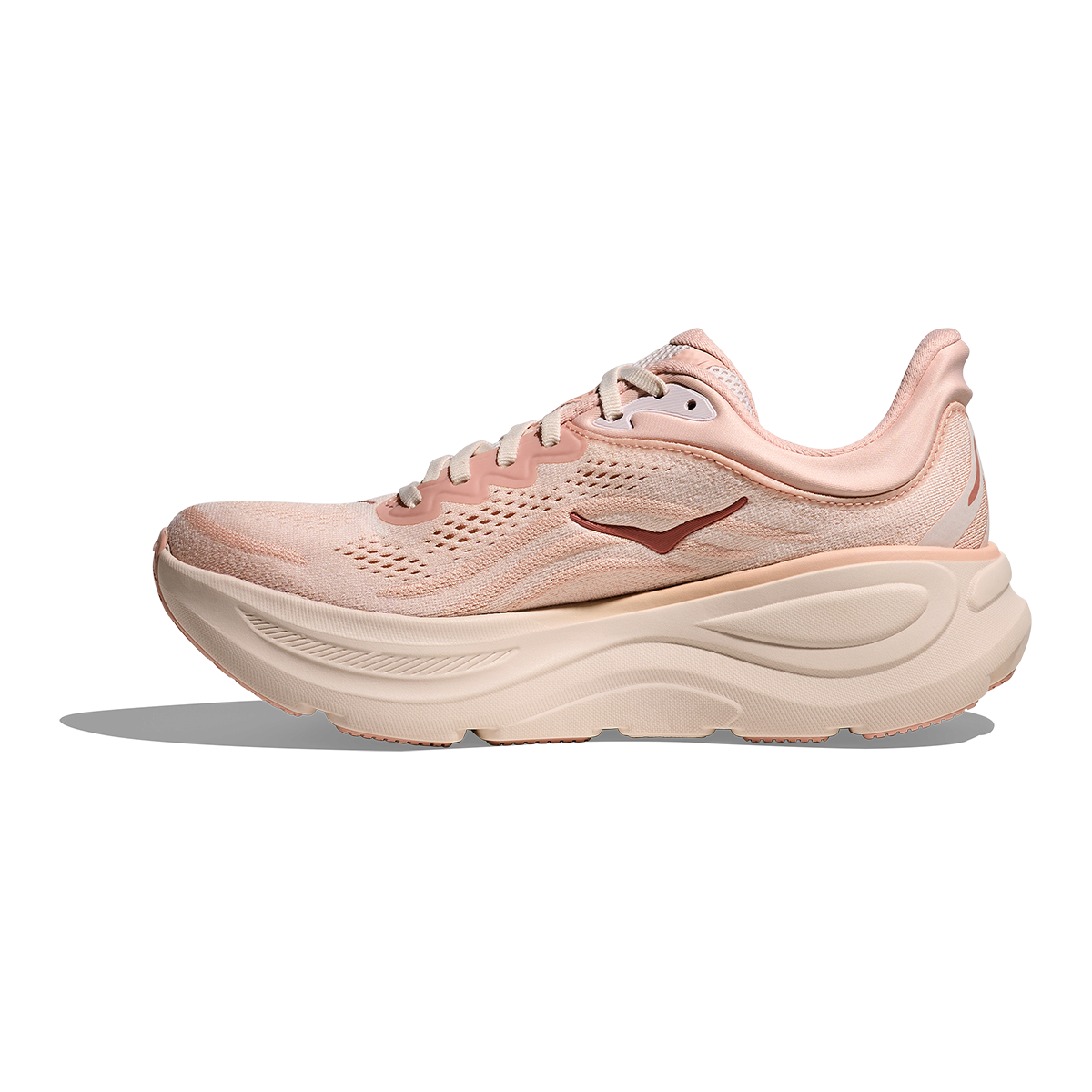 Hoka Bondi 9 Rose Latte - Rose Cream — Rose Latte - Rose Cream — Size B — Width 4 — Side View