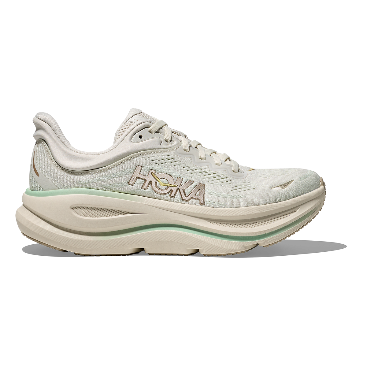 Hoka Bondi 9 Truffle Salt - Sea Glass — Truffle Salt - Sea Glass — Size B — Width 4 — Front View