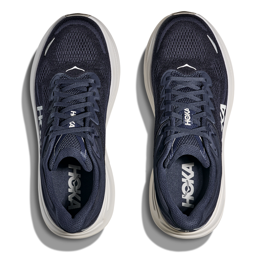 Hoka Bondi 9 Varsity Navy - White — Varsity Navy - White — Size D — Width 7 — Back View