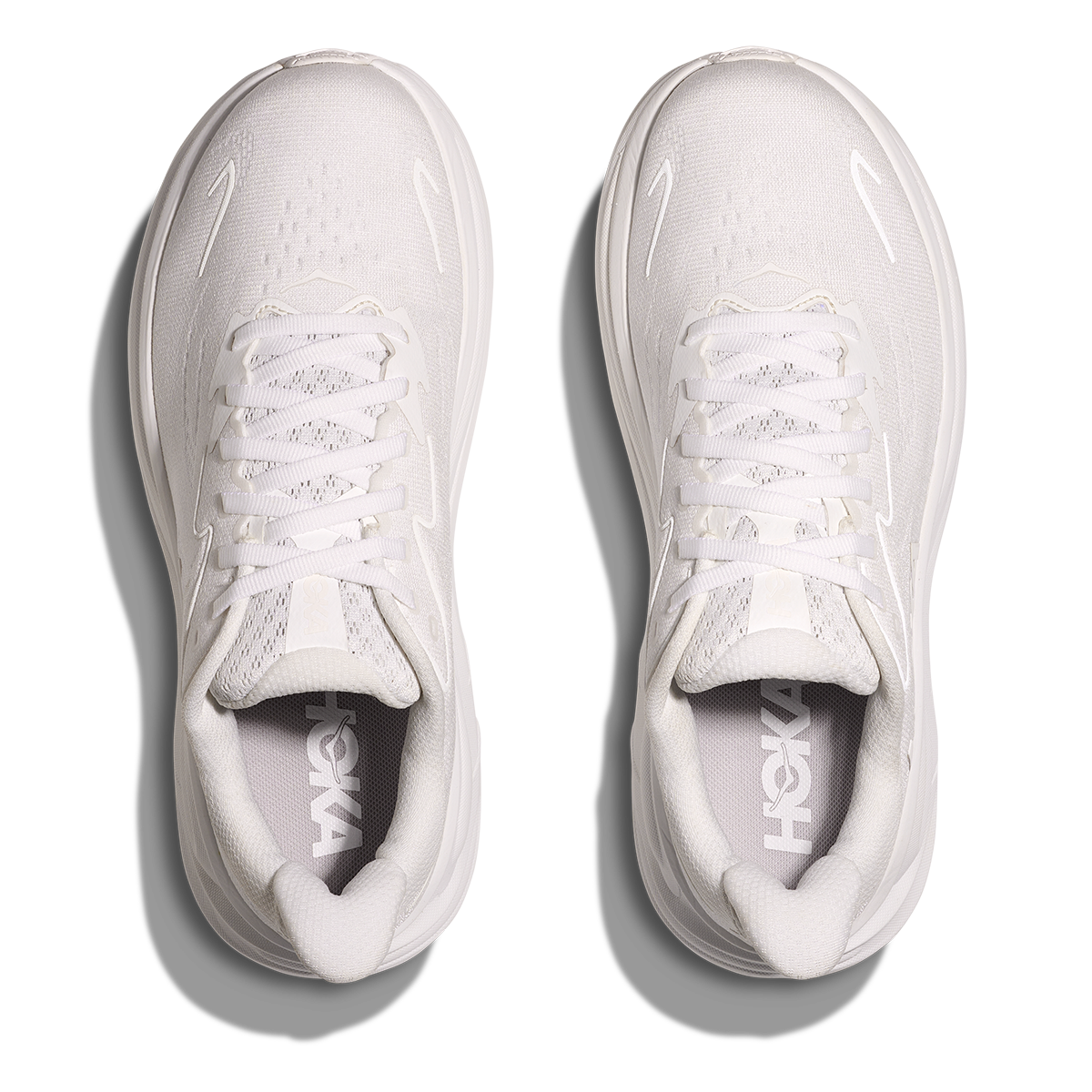 Hoka Clifton 10 — White - White — Size B — Width 4 — Back View