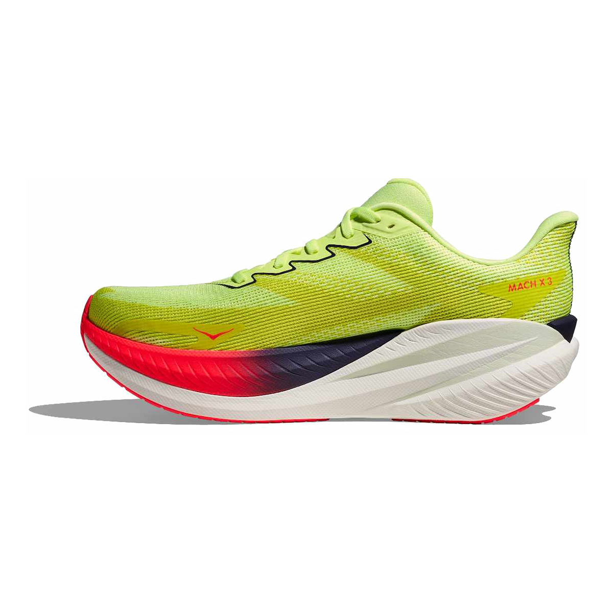 Hoka Mach X 3 — Neon Rose - Neon Tangerine — Size B — Width 6.5 — Lifestyle View