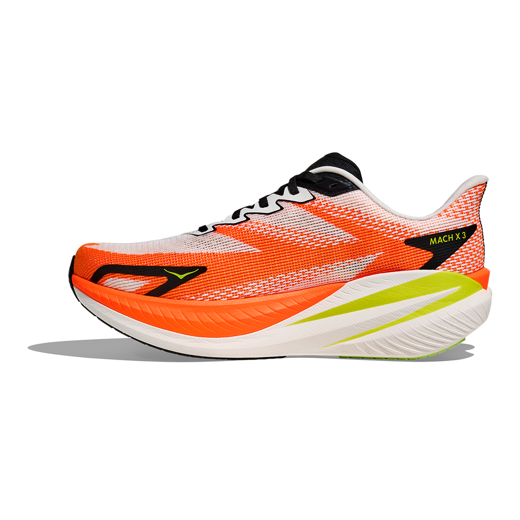 Hoka Mach X 3 — Neon Hoka Citrus - Neon Lime — Size D — Width 8 — Side View