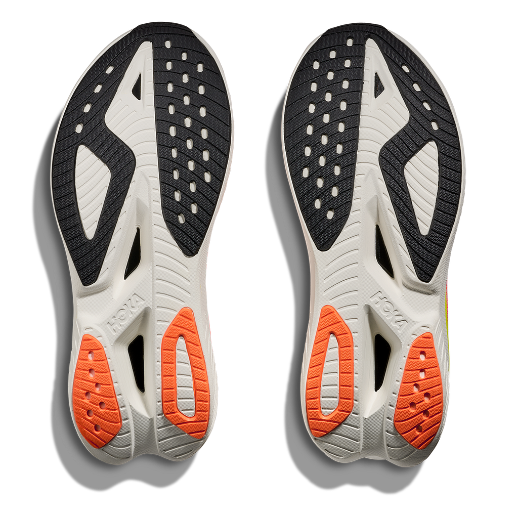 Hoka Mach X 3 — Neon Rose - Neon Tangerine — Size B — Width 6.5 — Top View