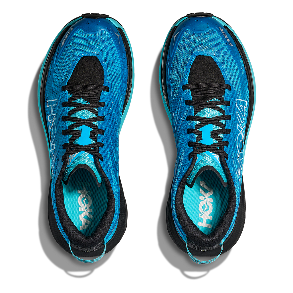 Hoka Mafate 5 — Skyward Blue - Black — Size D — Width 7 — Back View