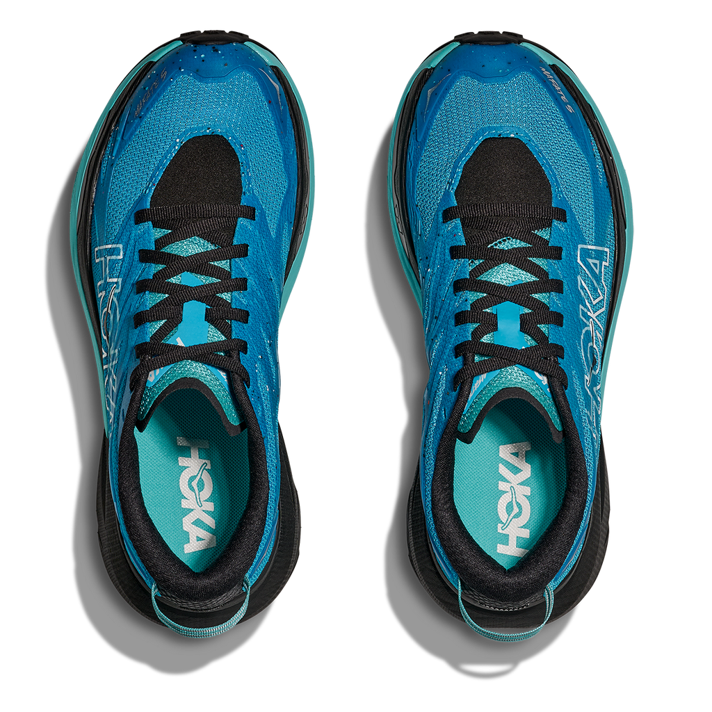 Hoka Mafate 5 — Skyward Blue - Black — Size B — Width 5 — Back View
