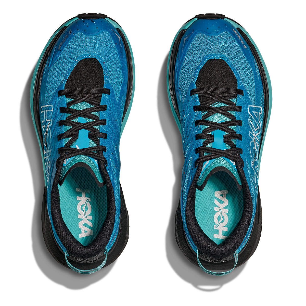 Hoka Mafate 5 — Skyward Blue - Black — Size B — Width 5 — Back View