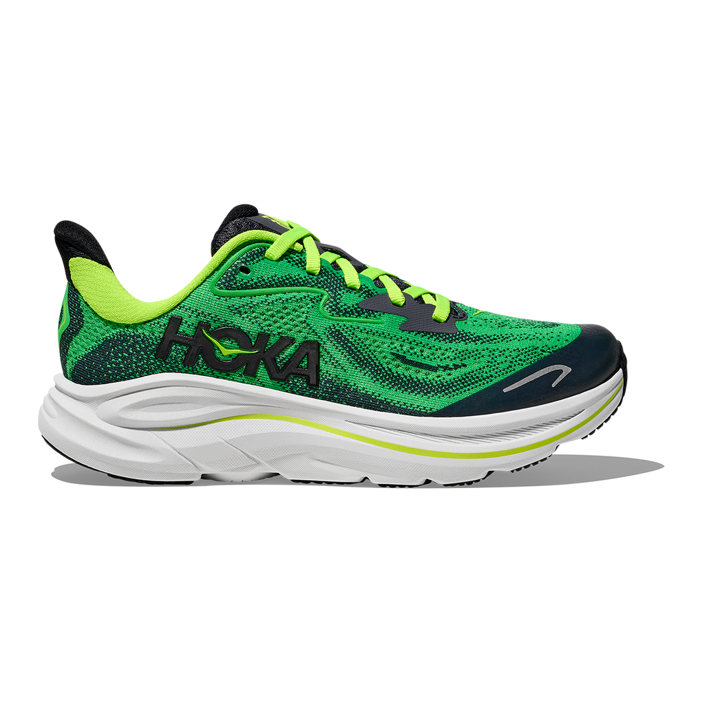 Hoka Clifton 10 Big Kids — Alpine Blue - Foggy Night — Size Y — Width 3.5 — Front View