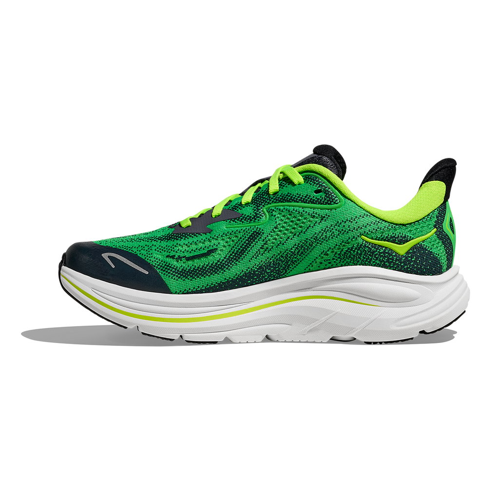 Hoka Clifton 10 Big Kids — Alpine Blue - Foggy Night — Size Y — Width 3.5 — Side View