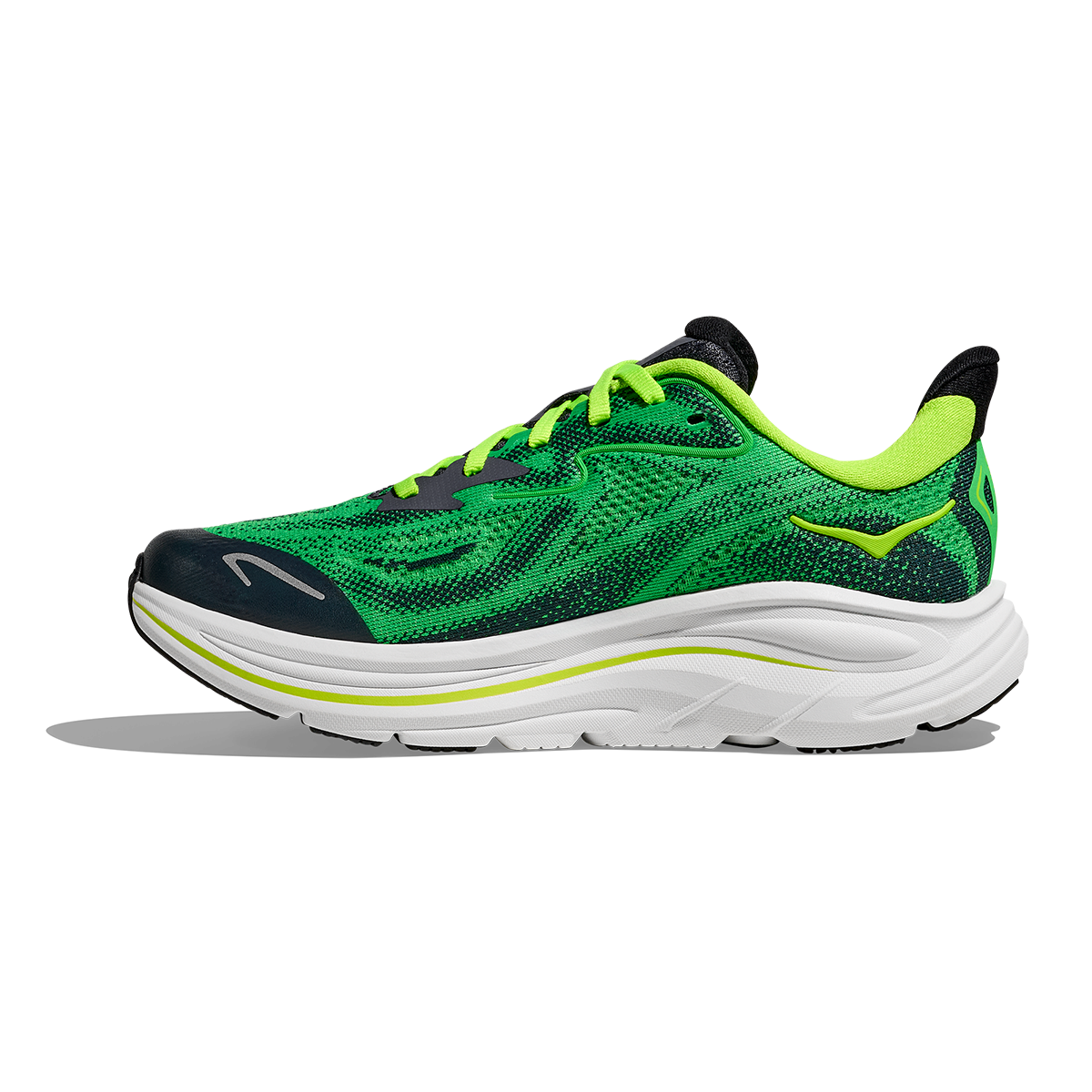 Hoka Clifton 10 Big Kids — Alpine Blue - Foggy Night — Size Y — Width 3.5 — Side View
