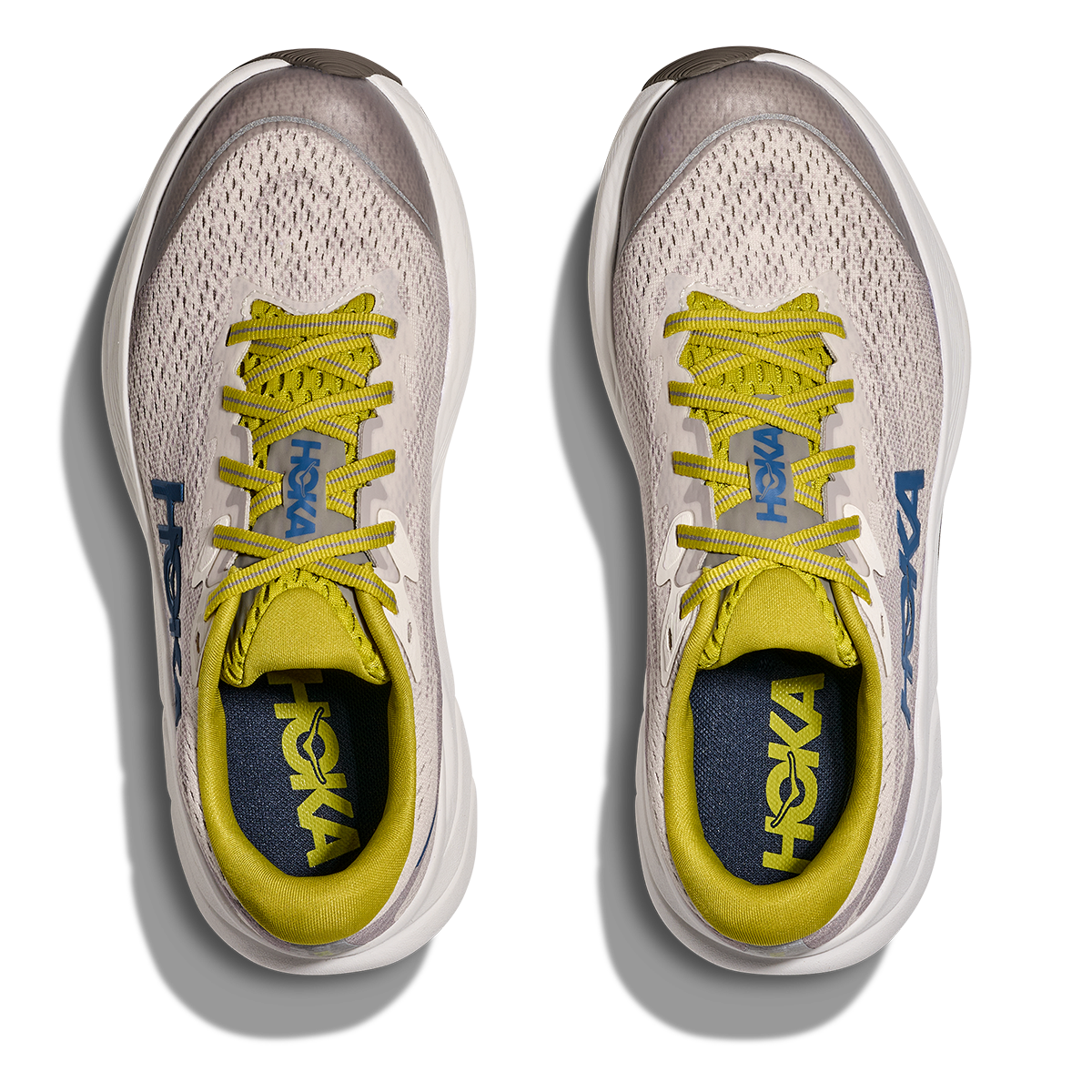 Hoka Rincon 4 Big Kids — Birch - Cement — Size Y — Width 3.5 — Back View
