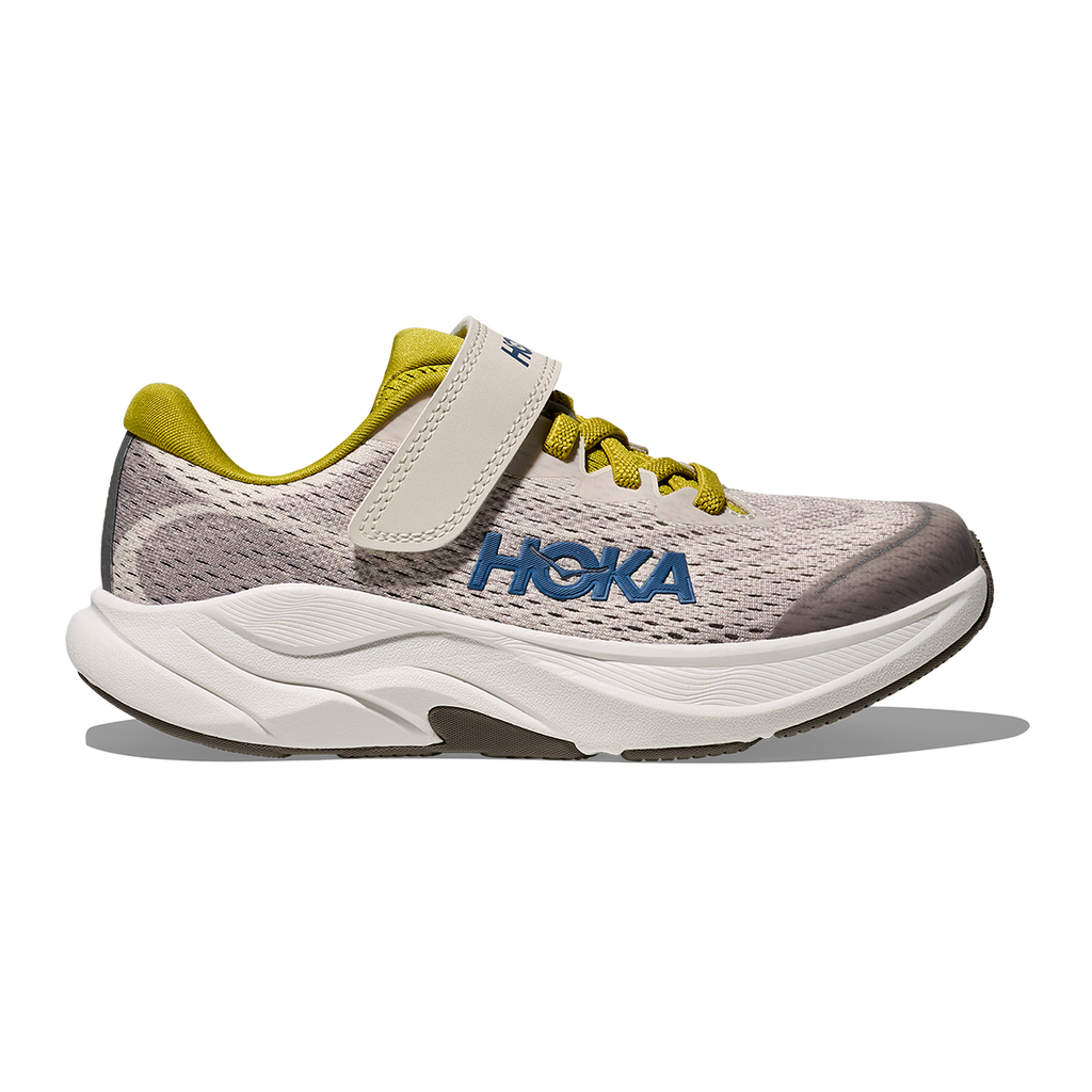 Hoka Rincon 4 Little Kids — Birch - Cement — Size K — Width 10.5 — Front View