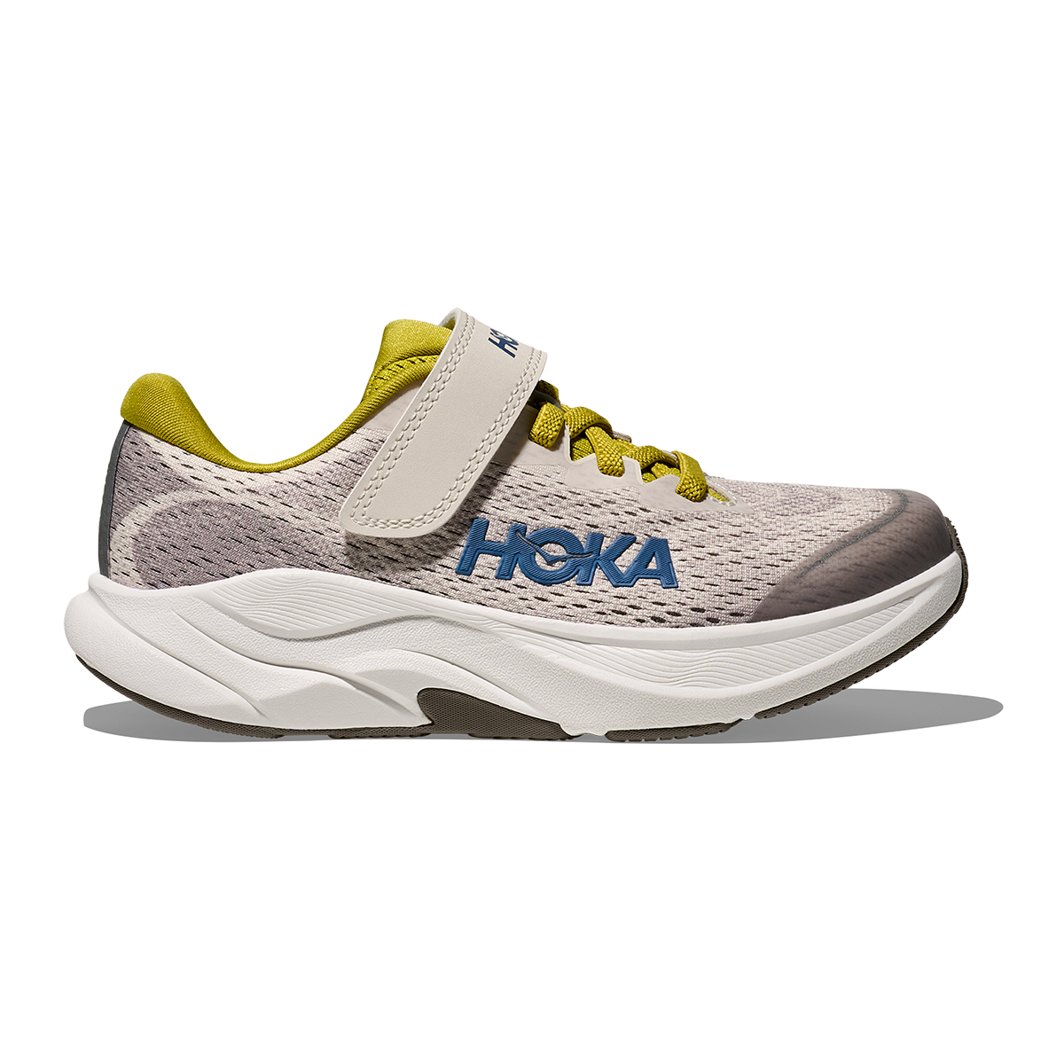 Hoka Rincon 4 Little Kids — Birch - Cement — Size K — Width 10.5 — Front View
