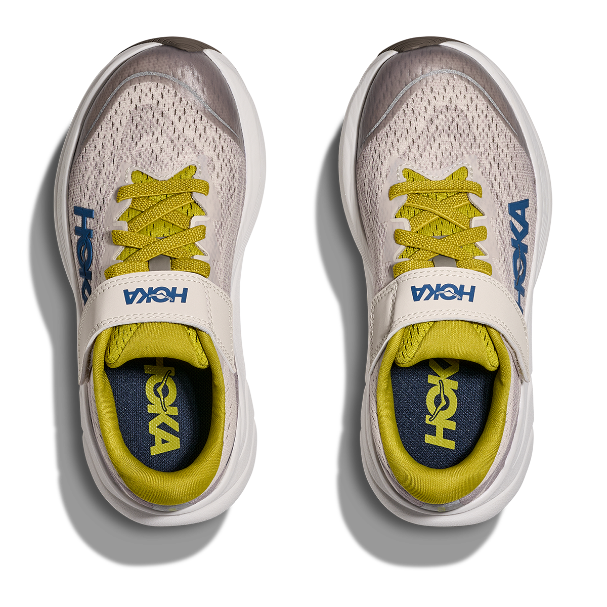 Hoka Rincon 4 Little Kids — Birch - Cement — Size K — Width 10.5 — Back View