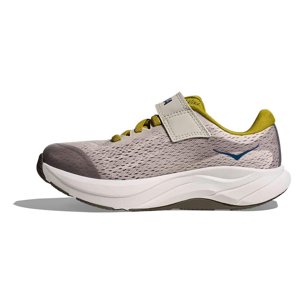 Hoka Rincon 4 Little Kids — Birch - Cement — Size K — Width 10.5 — Side View