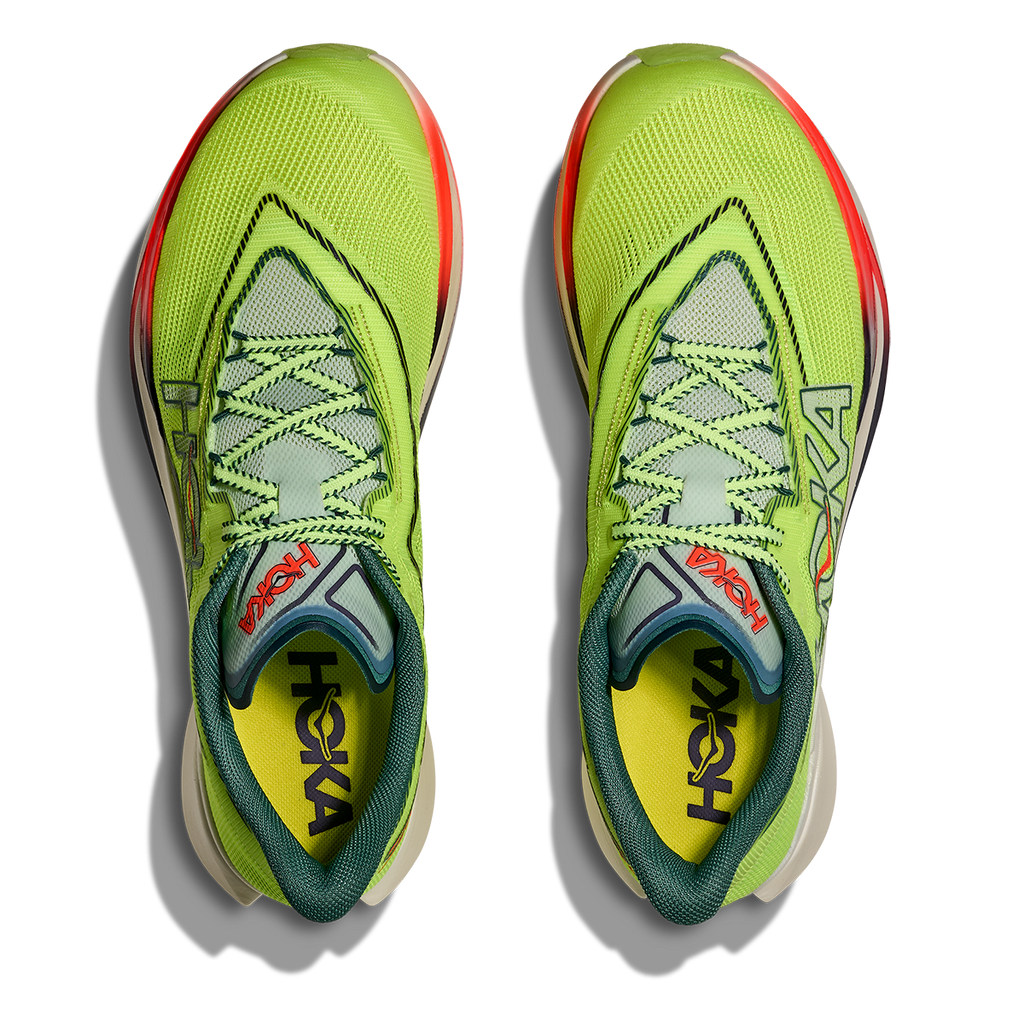 Hoka Cielo X1 3.0 — Neon Yuzu - Thyme — Size D — Width 5 M / 6 W — Back View