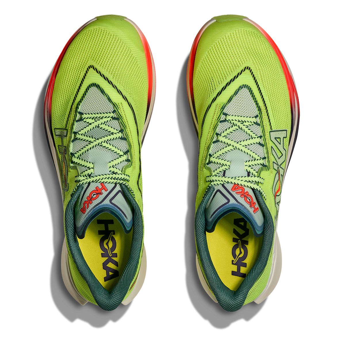Hoka Cielo X1 3.0 — Neon Yuzu - Thyme — Size D — Width 5 M / 6 W — Back View